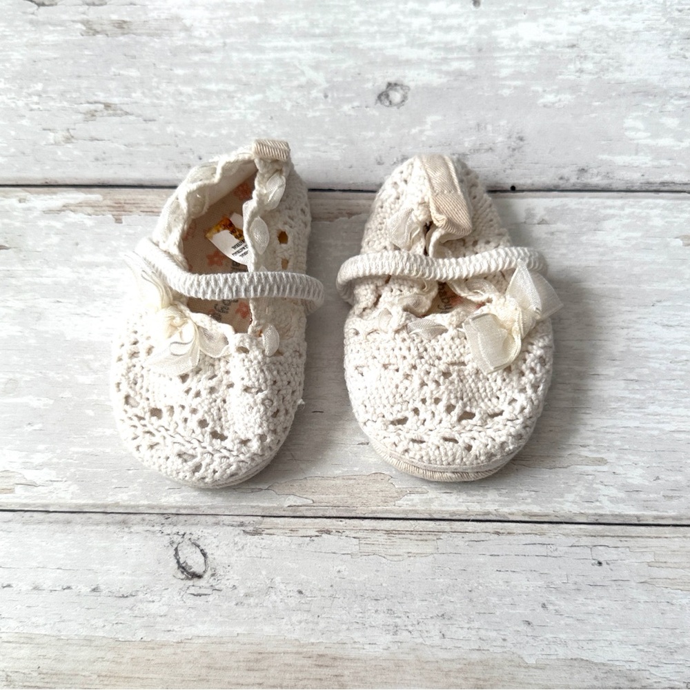 Koala Baby Size 2 Baby Girl Shoes White Lace Maryjane Slip On Style Booties